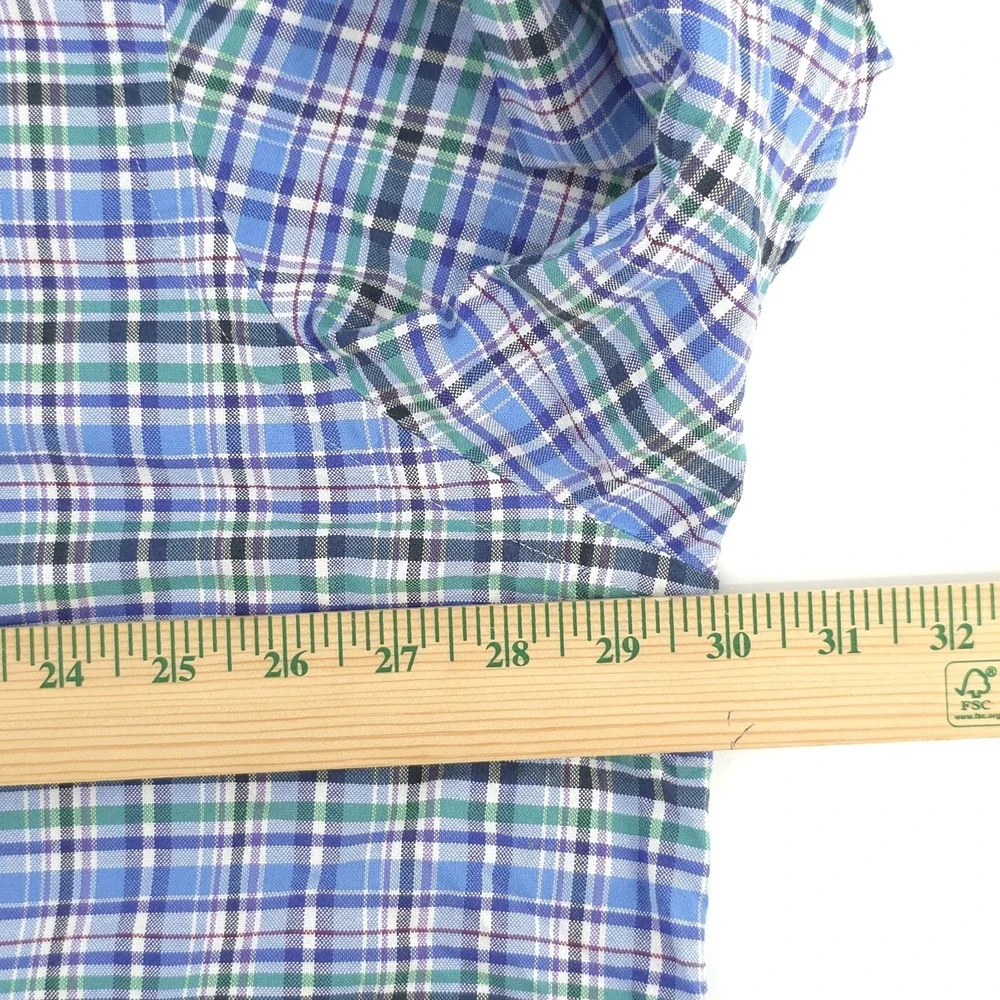 Ralph Lauren Shirt Mens 2XB Cotton Multicolor Plaid Long Sleeve Flesh Pony‎ - Picture 7 of 9